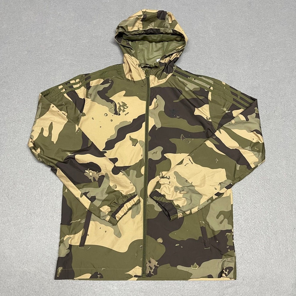Adidas Jacket Mens Small Camo Prime Green Originals Windbreaker Gorpcore Hiking
